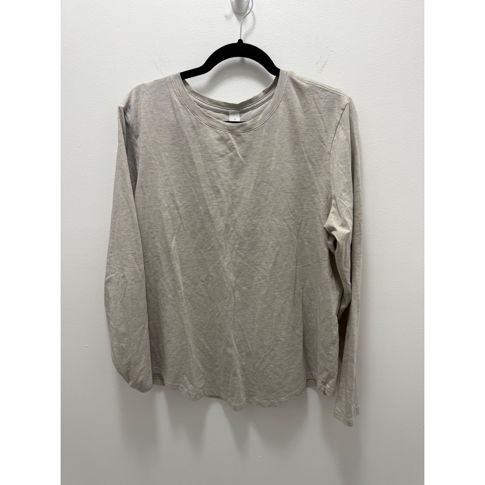 Lululemon Love Long Sleeve Shirt Heathered Beige Size 12 flaws